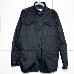 Converse Utility Jacket Black Size Large Women’s Pockets Zip Anorak Military